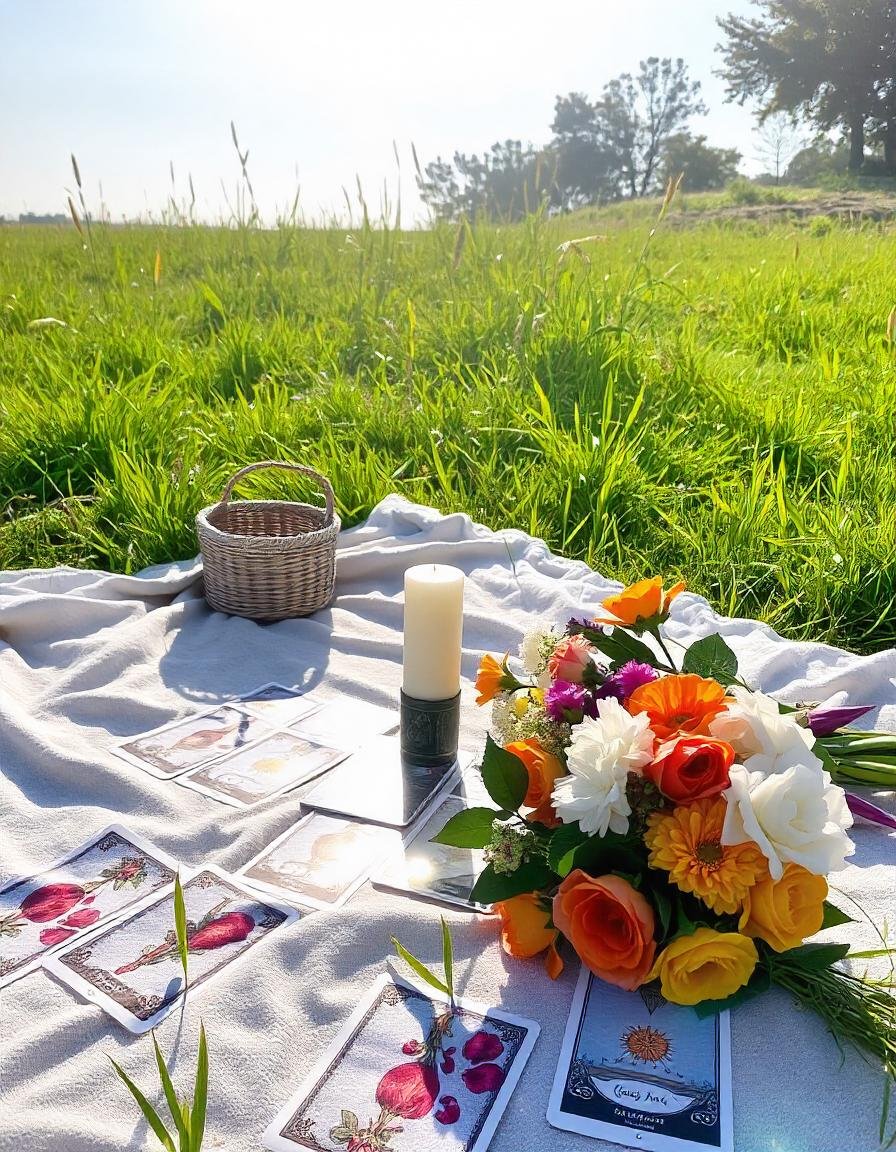 pikaso_texttoimage_boho-picnic-blanket-on-grass-under-sunlight-are-ta